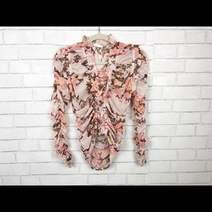 Ruffle Detail Dressy Blouse. Size S/M